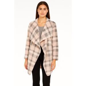 Bumblebella by Jill Martin Regular Sherpa Long Cardigan in Plaid – NEW, Size XS